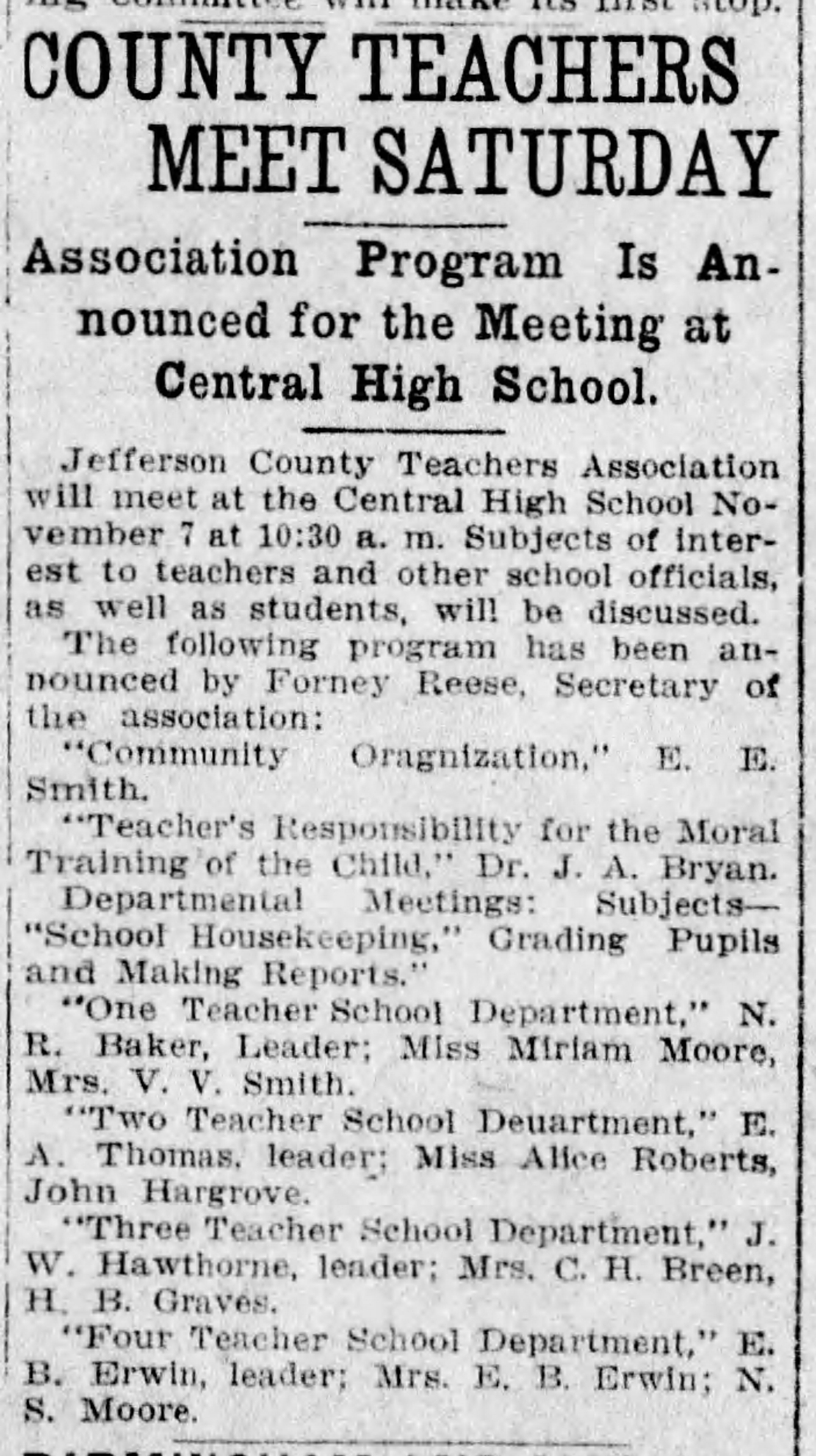 County Teachers To Meet Saturday